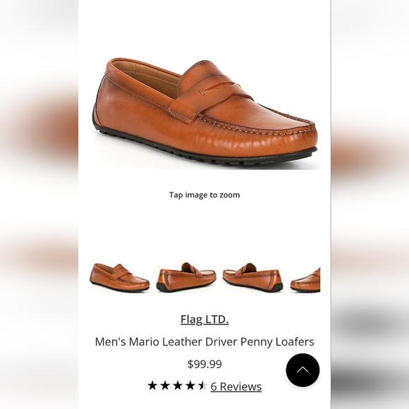 Flag Ltd Mens Brown Leather Slip-On Driver Loafers with Penny Keeper. Size 8 - Picture 9 of 9